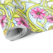 Papier Cadeau Ambiance florale Art Nouveau Funky (Coin rond)