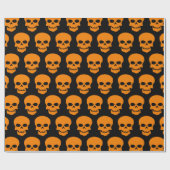 Papier Cadeau Ambre sur crâne noir (Plat)