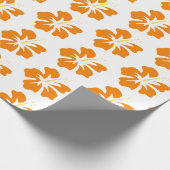 Papier Cadeau Ambre sur Hibiscus blanc (Coin)