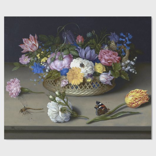 Papier Cadeau Ambrosius Bosschaert de fleur toujours la vie plus (Plat)