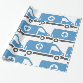Papier Cadeau Ambulance bleu gris (Déroulé)