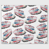 Papier Cadeau Ambulances de jouets de dessin animé (Plat)