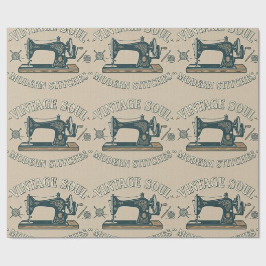 Papier Cadeau Âme Vintage Couture Moderne (Plat)