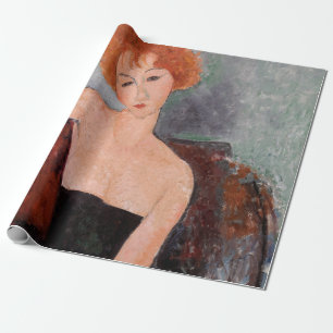 Papier Cadeau Amedeo Modigliani - Robe de soirée pour filles rou
