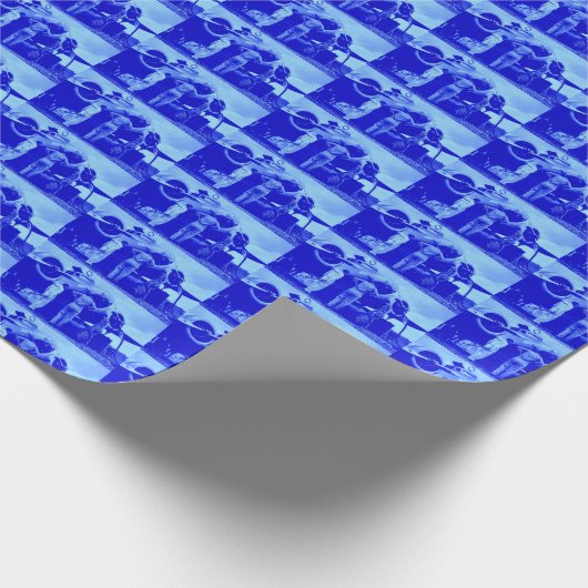 Papier Cadeau Amelia Earhart Art numérique teint bleu (Coin)