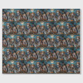 Papier Cadeau Américain Anglais Foxhound Halloween Éffrayant (Plat)