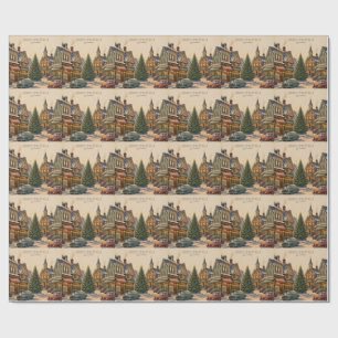 Papier Cadeau Américaine vintage, style de vacances de Main Stre