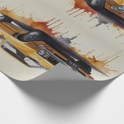 Papier Cadeau American Classic Yellow Car (Coin)