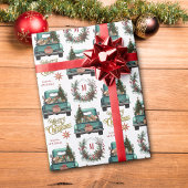 Papier Cadeau American Cocker Spaniel Chien Retro Camion Monogra