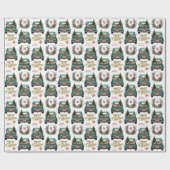 Papier Cadeau American Cocker Spaniel Chien Retro Camion Monogra (Plat)