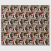 Papier Cadeau American English Foxhound Freplace Noël (Plat)