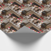 Papier Cadeau American English Foxhound Freplace Noël (Coin)