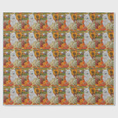 Papier Cadeau American Eskimo Automne Harvest Thanksgiving Chien (Plat)