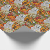 Papier Cadeau American Eskimo Automne Harvest Thanksgiving Chien (Coin)