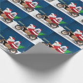 Papier Cadeau American Eskimo Chien Noël Père Noël (Coin)