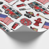 Papier Cadeau American Firefighting Pattern (Coin)
