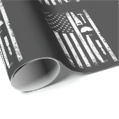Papier Cadeau American Flag Carpenter Tools Woodworker Crafsman (Coin rond)