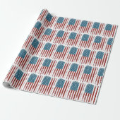 Papier Cadeau American Flag Distressed Design (Déroulé)