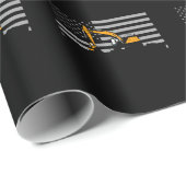 Papier Cadeau American Flag Excavator US Flag Construction (Coin rond)