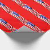 Papier Cadeau American Flag, vous pouvez ajouter du texte et tél (Coin)