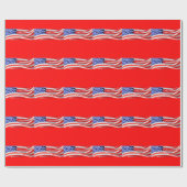 Papier Cadeau American Flag, vous pouvez ajouter du texte et tél (Plat)