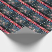 Papier Cadeau American Flags With Sparklers In a Mason Jar (Coin)