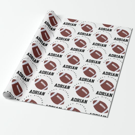 Papier Cadeau American Football Gridiron Ball Anniversaire Nom (Déroulé)