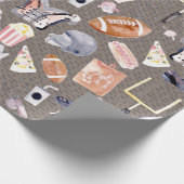 Papier Cadeau American Football Gris texture | MOTIF (Coin)