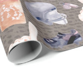 Papier Cadeau American Football Gris texture | MOTIF (Coin rond)