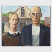Papier Cadeau American gothique classique peinture Grant Wood (Plat)