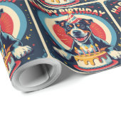 Papier Cadeau American Staffordshire Chien coloré (Coin rond)