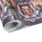 Papier Cadeau American Staffordshire Dog Valentine's Day (Coin rond)