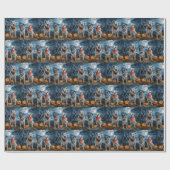 Papier Cadeau American Staffordshire Halloween Éffrayant (Plat)