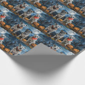 Papier Cadeau American Staffordshire Halloween Éffrayant (Coin)