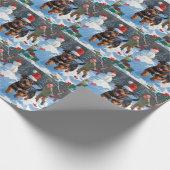 Papier Cadeau American Staffordshire Noël Festive Neige (Coin)