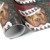 Papier Cadeau American Staffordshire Terrier (Coin rond)