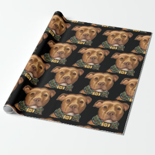 PAPIER CADEAU AMERICAN STAFFORDSHIRE TERRIER