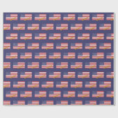 Papier Cadeau American Wrapper Paper, USA, Bleu, Drapeau américa (Plat)
