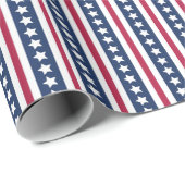 Papier Cadeau Americana étoiles et rayures (Coin rond)