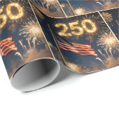 Papier Cadeau America's 250th Birthday Party (Coin rond)