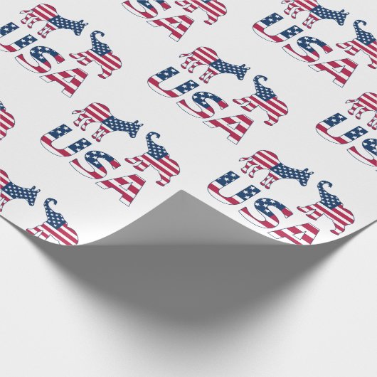 Papier Cadeau Amérique Démocratique Donkey Républicain Elephant (Coin)