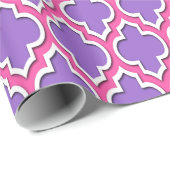 Papier Cadeau Améthyste violet chaud rose blanc Marocain #4DS (Coin rond)
