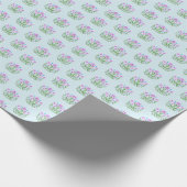 Papier Cadeau Amherst Imprimé sur Turquoise Clair  (Coin)