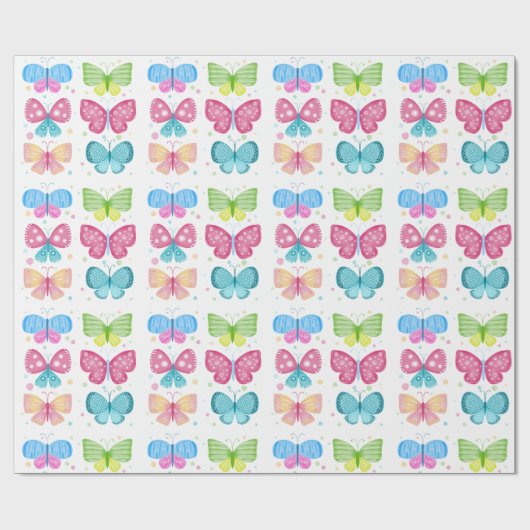 Papier Cadeau Amis colorés de Flutter (Plat)