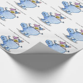 Papier Cadeau Amis en plumes fines - Hippo et oiseaux (Coin)