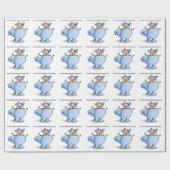 Papier Cadeau Amis en plumes fines - Hippo et oiseaux (Plat)