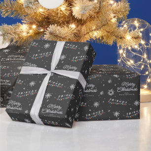 Papier Cadeau AMIS™ Logo des lumières de Noël