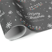 Papier Cadeau AMIS™ | Logo des lumières de Noël (Coin rond)