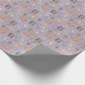 Papier Cadeau AMIS™ | Motif d'icône violet (Coin)