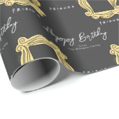 Papier Cadeau AMIS™ | Peephole Frame Joyeux anniversaire (Coin rond)